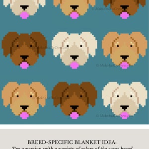 Sample graphgan for a corner to corner dog breed throw blanket.