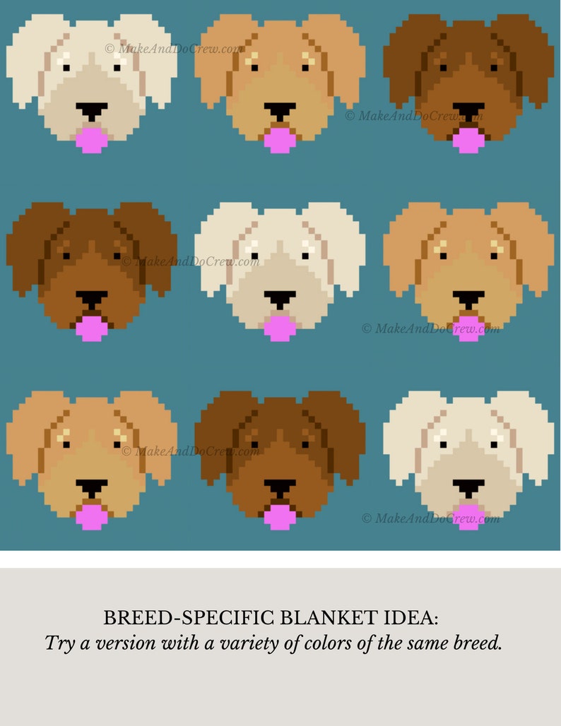 Crochet Pattern / C2C Crochet Dog Blanket / Corner to Corner Dog Breed Throw Blanket / Gift for Dog Lover / Best in Show PDF Crochet Pattern image 7