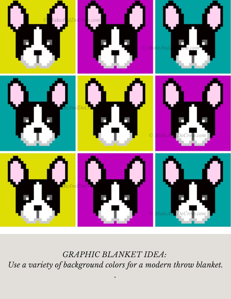 Sample graphgan for a corner to corner dog breed throw blanket.