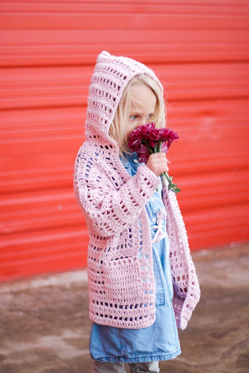 Crochet Pattern / Girls Crochet Cardigan / Hexagon Sweater for Kids / Hexagon Cardigan Pattern / XO Cardigan Pattern PDF image 2