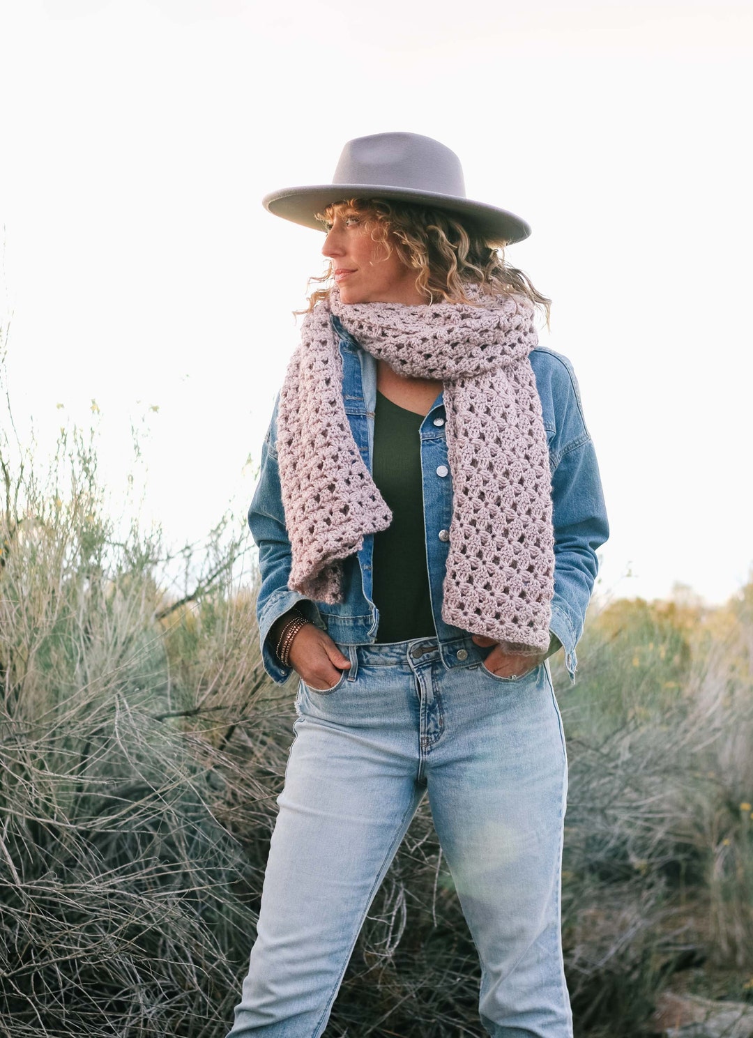 Crochet Pattern / Crochet Scarf / Easy Beginner Lace / Feminine Lace ...