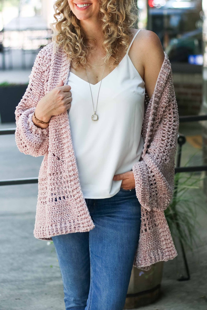 Crochet Pattern / Oversized Hexagon Cardigan / Stylish Velour Cardigan / Women's Crochet Sweater Pattern / Brunch Cardigan Pattern PDF image 2