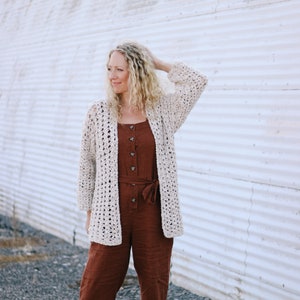 Padrão de Crochê / Cardigan Fácil / Suéter de Algodão / Cardigan de Crochê Iniciante / Jaqueta Feminina Simples / Padrão de Suéter de Crochê Estadia PDF