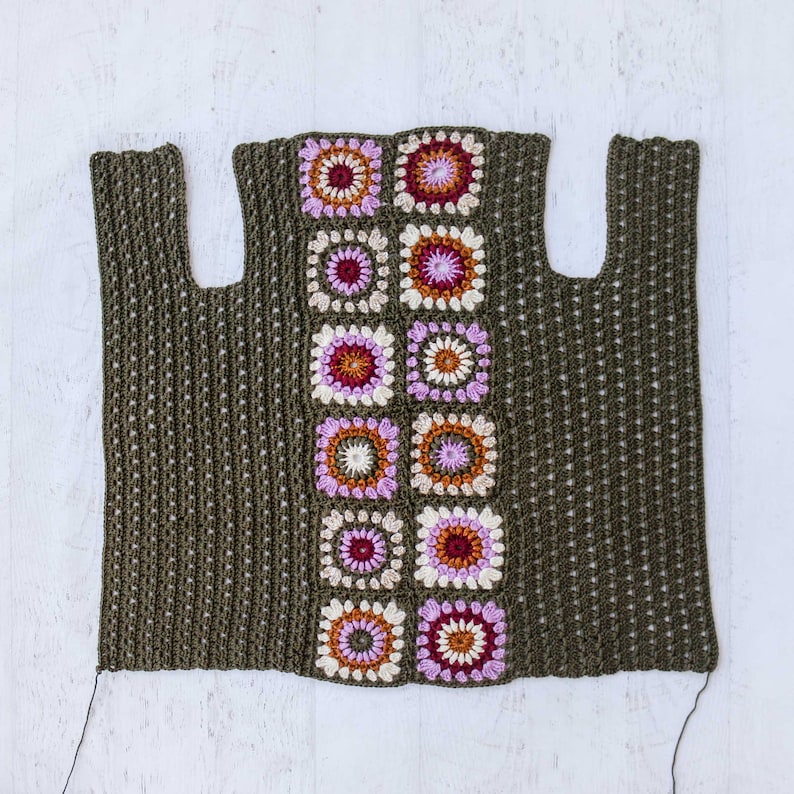 Crochet Pattern / Seamless Crochet Cardigan / Retro Crochet Sweater / Women's Vintage Sweater / Revival Granny Square Cardigan Pattern PDF image 9