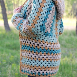 Crochet Pattern / Easy Hexagon Cardigan With Hood / Women's Crochet Sweater Pattern PDF / Campfire Cardigan Pattern PDF image 3