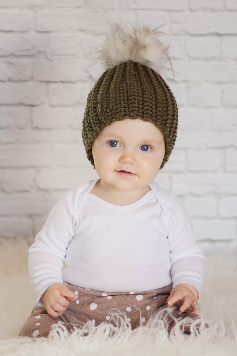 Crochet Pattern / Crochet Winter Hat / Easy Crochet Beanie / Ribbed Beanie for Babies, Children & Adults / Easiest Crochet Hat Pattern PDF image 2