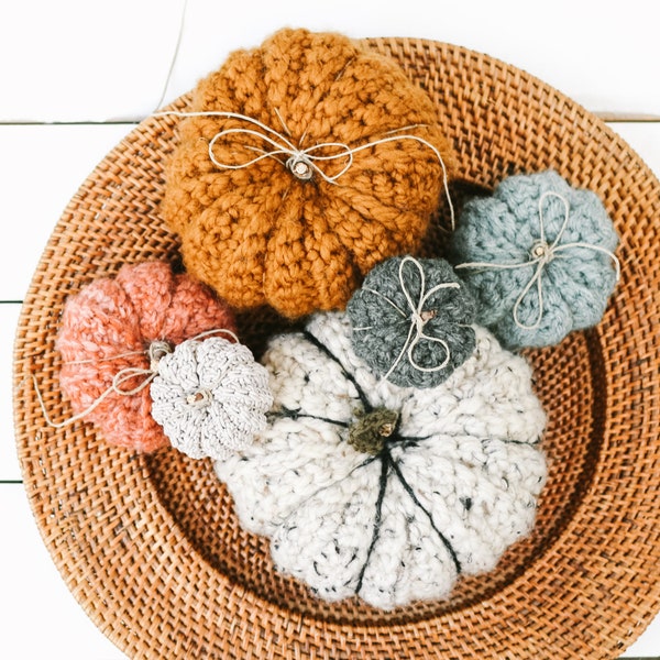 Crochet Pattern / Rectangle Pumpkins / Easy Fall DIY Centerpieces / Halloween / Farmhouse Thanksgiving Decor / Crochet Pumpkin PDF Pattern