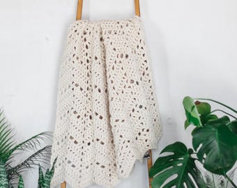 Crochet PATTERN & VIDEO / Fast Throw Blanket / Easy Wave Afghan / Quick Crochet Blanket / 3 Days to Done Ripple Blanket Pattern PDF