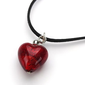 Murano Heart Necklace, Murano Glass Necklace