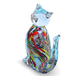 ムラーノガラスの猫 - オリジナルのベネチアンガラスの猫 - 手