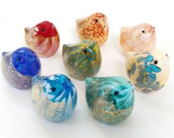 Murano glazen vogel, kleine vogels van inspiratie, handgeblazen glazen vogel, verzamelbare Murano glazen vogel