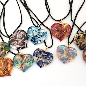 Murano Glas Van Gogh Herz - Murano Herz Halskette