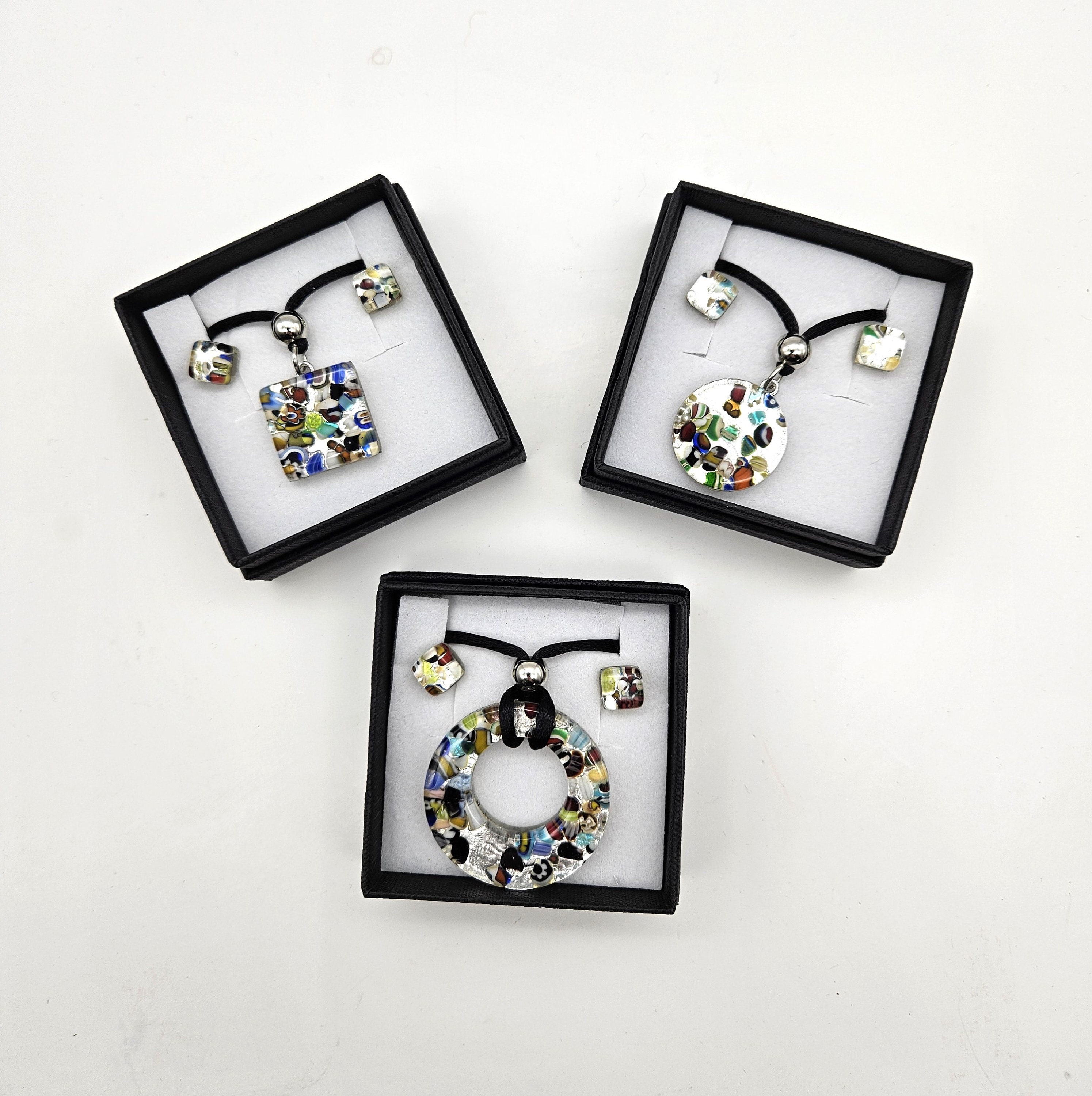 Orecchini Pendenti Artigianali In Argento 925 Con Perline Di Vetro Di Murano – Multicolore, Gancio Europeo