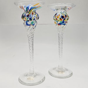 ペア】イタリア ムラーノガラス人形 キャンドルホルダー ヴィンテージ