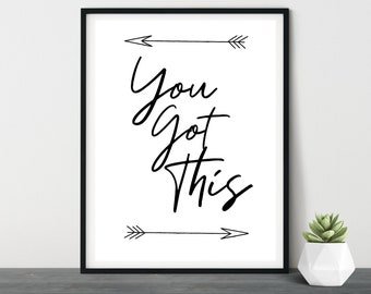 Black and White Printable Art, Inspirational quote, Art Print,Downloadable Print,Black & White Wall Decor,Digital download