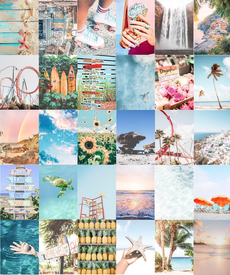 Tezza Inspired Collage Wall, Beach, Coastal, Ocean DIY Collage Kit - Etsy