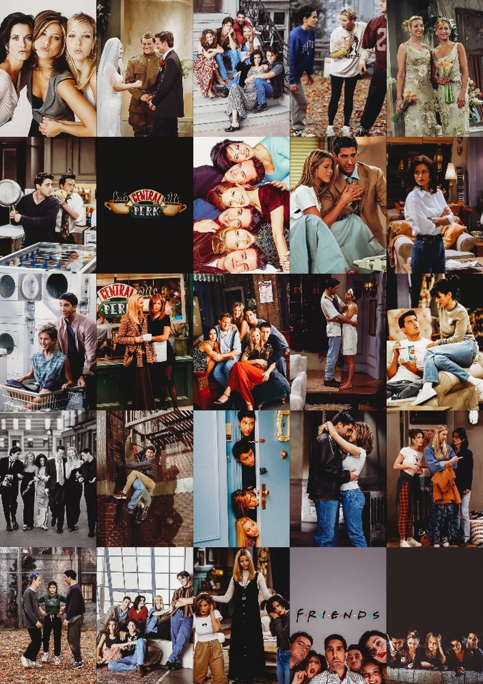 Retro Friends 60 image themed Collage Wall Digital Kit Dorm | Etsy