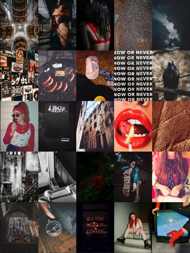 Grunge Aesthetic Digital Collage Wall Kit Tezza Inspired | Etsy