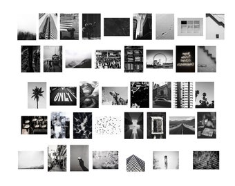 Black & White Aesthetic, Photo Collage Wall, Printable Kit, DIY Photo Wall
