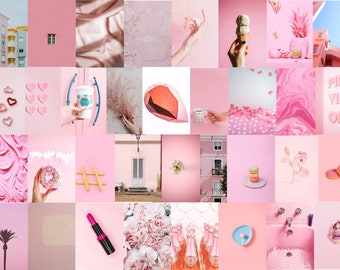 Digital Wall Art, Pastel Pink Aesthetic, Dorm room Printable kit, Instant Download