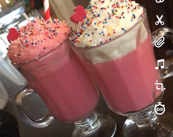 Eisbecher Kerzen, Erdbeer Dessertkerze, Sojawachskerze, Geschenk für alle Gelegenheiten