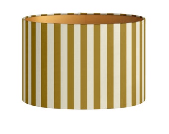 Lampshade Jackie Olive Sand - Striped pattern print - Handmade - Lighting - Decorative - Organic cotton - Fabric - Room decor - Easter