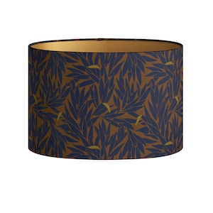 Lampshade Yoko Spice Navy - Bamboo pattern print - Handmade - Floral - Lighting - Decorative - Organic cotton - Fabric - Room decor
