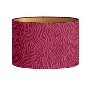 Lampshade Amina Bordeaux Fuchsia - Animal Pattern Print - Lighting - Handmade - Decorative - Sustainable cotton - Fabric - Round - Oval