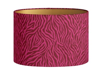 Lampshade Amina Bordeaux Fuchsia - Animal Pattern Print - Lighting - Handmade - Decorative - Sustainable cotton - Fabric - Round - Oval