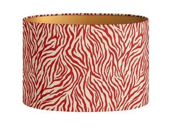 Lampshade Amina Chili - Animal Pattern Print - Lighting - Handmade - Luxury - Decorative - Sustainable cotton - Fabric - Oval - Round