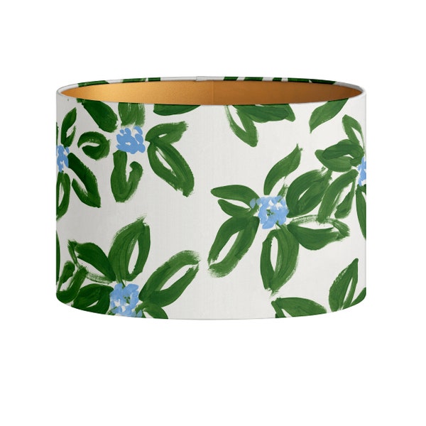Lampshade Michelle Brush Green - Floral Pattern Print - Lighting - Handmade - Luxury - Decorative - Sustainable cotton - Fabric - Round