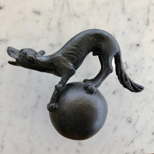Solid Bronze Cast &quot;DOG&quot; Door Knob