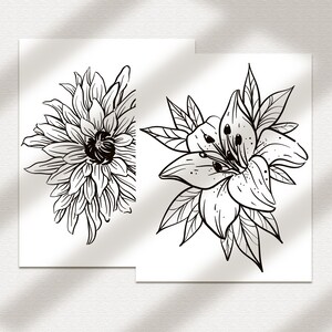 Coloring Pages Flowers #7 | Printable Download | Floral Illustrations | Coloring Pages for Adults | Line Art Drawings