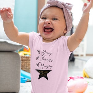 Hamilton Musical Baby Bodysuit | Young Scrappy and Hungry | Broadway Newborn Infant Fine Jersey Bodysuit | Alexander Hamilton Lyrics