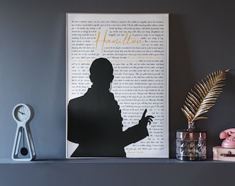 Alexander Hamilton - Impressão artística da letra: pôster de musical da Broadway (download digital)