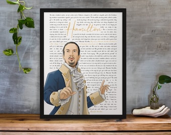 Cartaz da letra de Hamilton: Arte de parede de musical da Broadway (download digital)