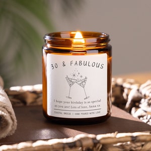 30th Celebration, 30th Birthday Gift, Milestone Birthday, Thirty & Fabulous, 30 and Fabulous, candle gift set, Personalised Candle, birthday hamper, birthday presents, presents for her, gifts for women