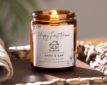 New Home Candle, Personalised Housewarming Gift, First Home Candle, New Home Gift, Personalised Housewarming Present, Gift for couple
