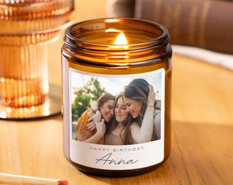 Personalised Photo Candle Gift for Her Birthday