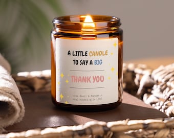 Thank you Candle | Gift Candle(Soy Wax Vegan Candle) Appreciation Candle, Thank You Gift, Thanks Giving Gift, Scented Candles, Ta candles