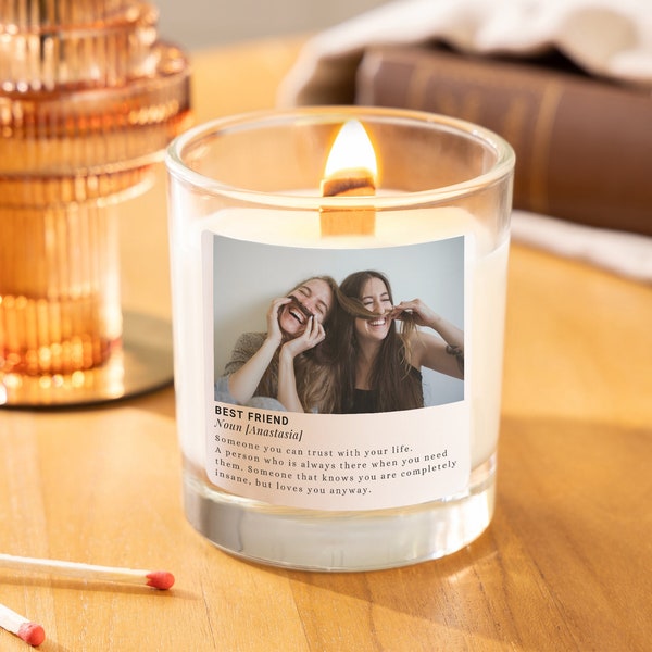 Photo Candle, Personalised Candle, Picture Candle for Best Friend, Photo Gift, Best Friend Gifts, Best Friend Definition, Friendship Gift