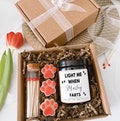 Light Me When Dog Farts, Funny Candle For Dog Owner, Custom Funny Birthday Present For Dog Mum Dog Dad, Dog Lover Gift Paw Prints Wax Melts