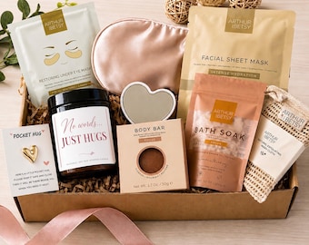 No Words Just Hugs Sympathy Gift Box, Thinking of You Gift, Grief Care Package, Self Care Spa Bereavement Gift, Comfort Hug Gift for Her