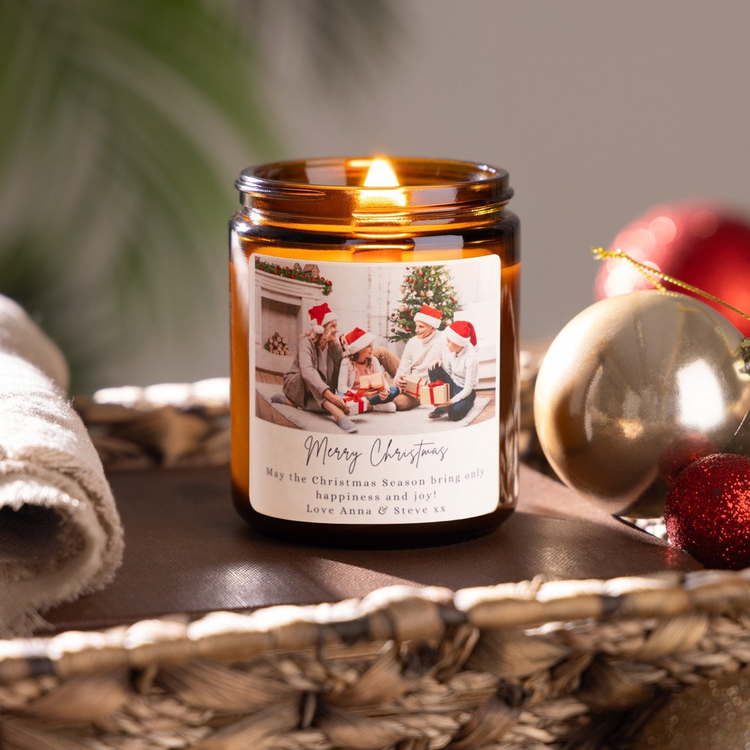 Photo Candle Personalised Christmas Gift, Personalised Candle Christmas