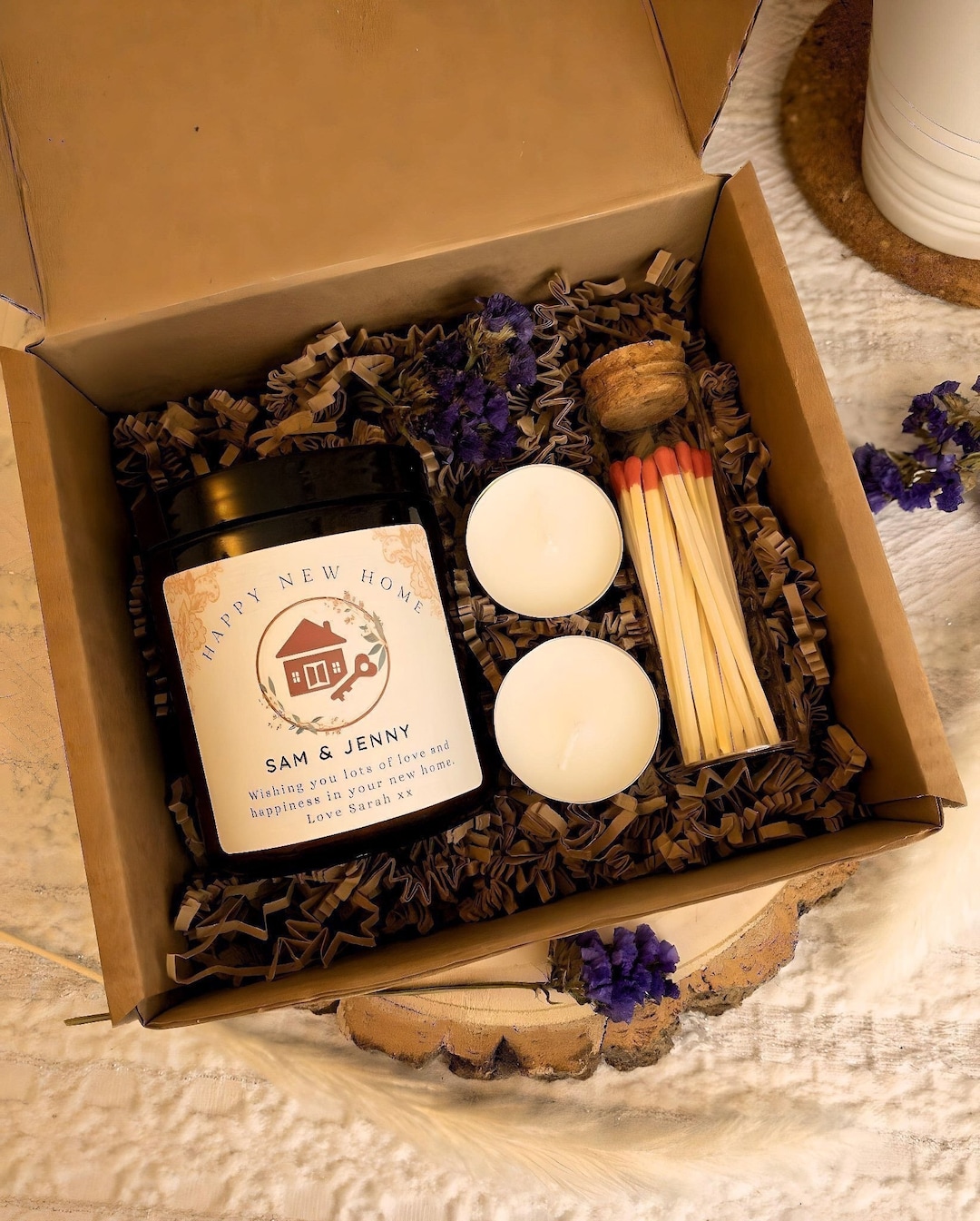 New Home Candle Gift Set Personalised Housewarming Gift Etsy UK