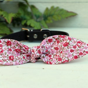 dog collar bow with little flowers, neckerchief, dog collar,cotton fabric bow tie