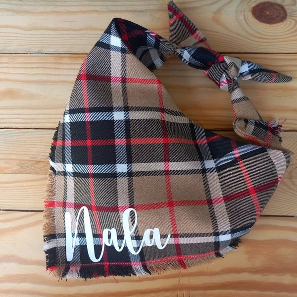 Fall dog bandana, dog name bandana, personalized bandana, franged bandana