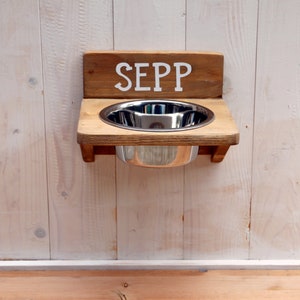Wall mount dog bowl, dog bowl feeder, floating dog bowl, personalized dog bowl holder, elevated dog feeder, floating dog feeder,