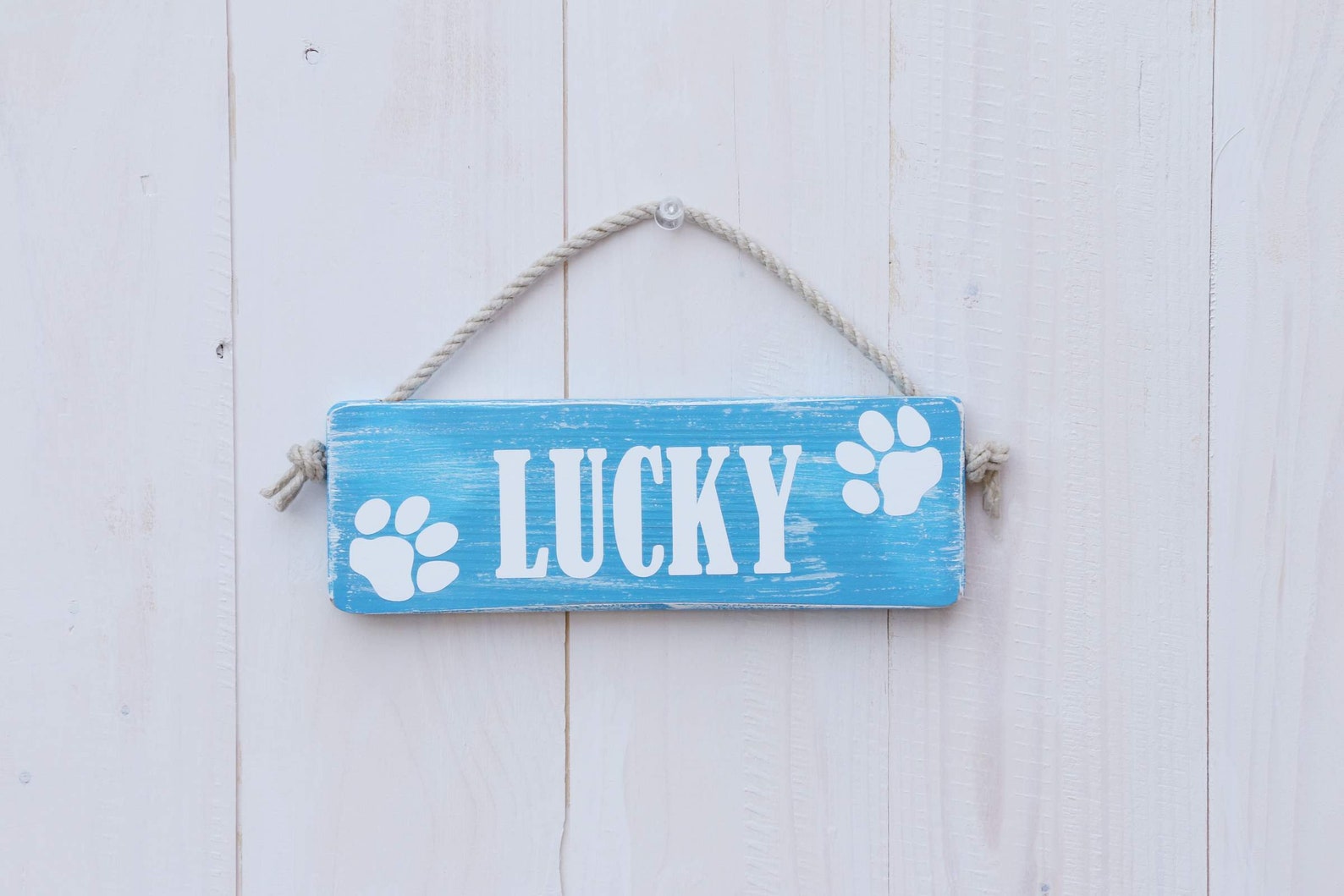 Dog House Name Sign in Wood Personalized Wood Pet Sign Paw Etsy