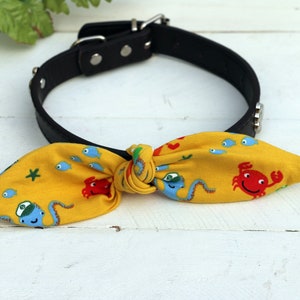 Little yellow dog collar bow, pet neckerchief, dog collar, pet necktie